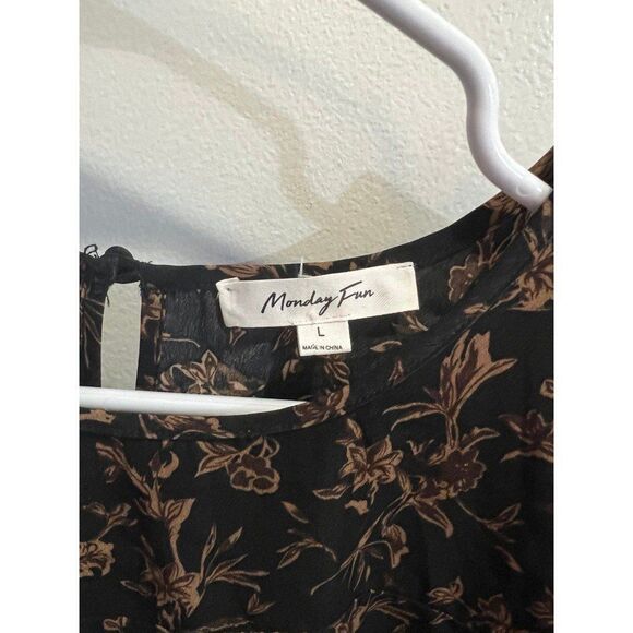 Monday Fun Women Spring Floral Feminine Chic Modern Classic Blouse Size Large - Picture 4 of 8